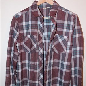 LA Hearts Plaid Button Up